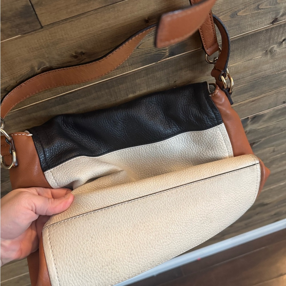 kate spade Tri-Color Leather Crossbody — Black, White & Tan - Picture 3 of 7
